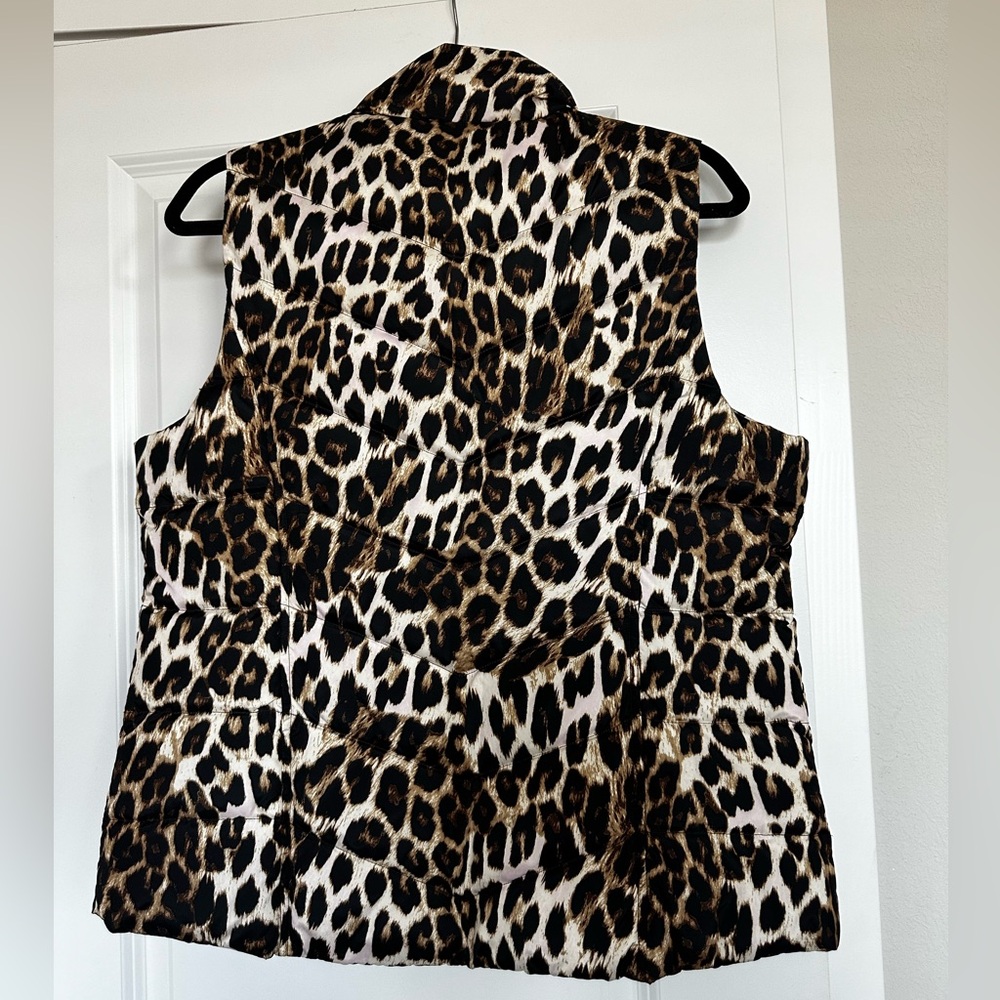 Lands End leopard print down vest - Picture 3 of 5